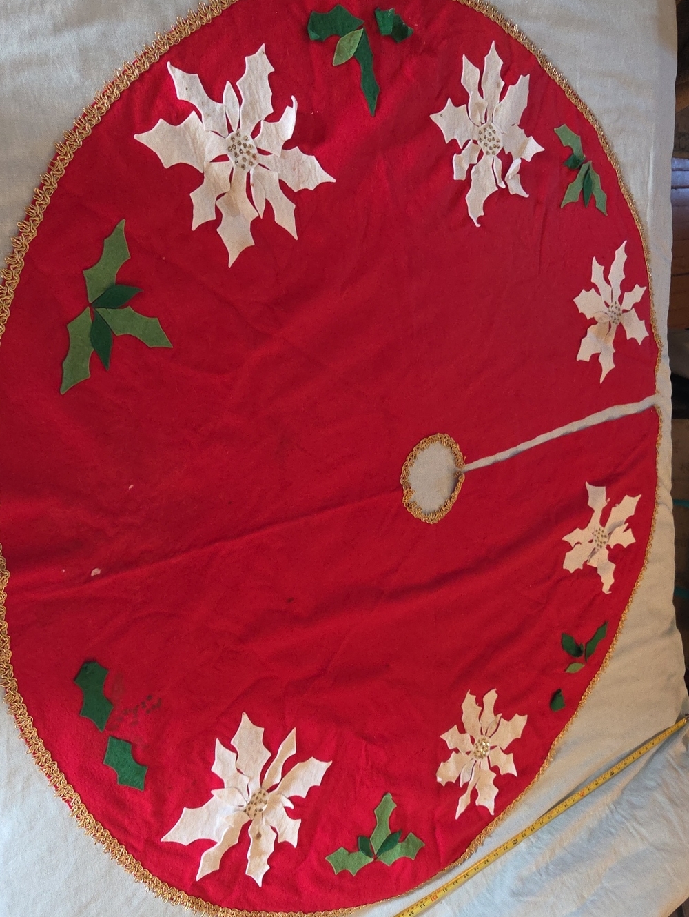 1950s Christmas Tree Skirt Handmade